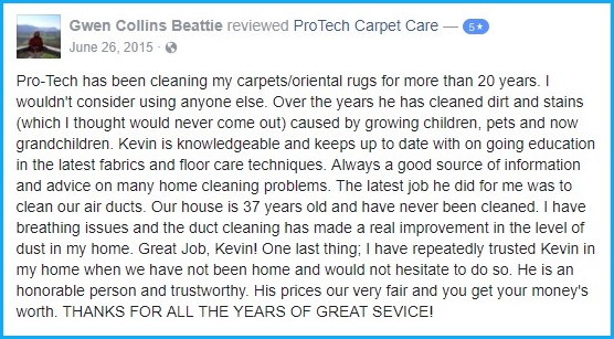 Gwen Beattie Review Near Greensboro Protech Carpet Care