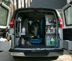 A Carpet Cleaning Company Van with the Latest Technology and Well Stocked Inventory